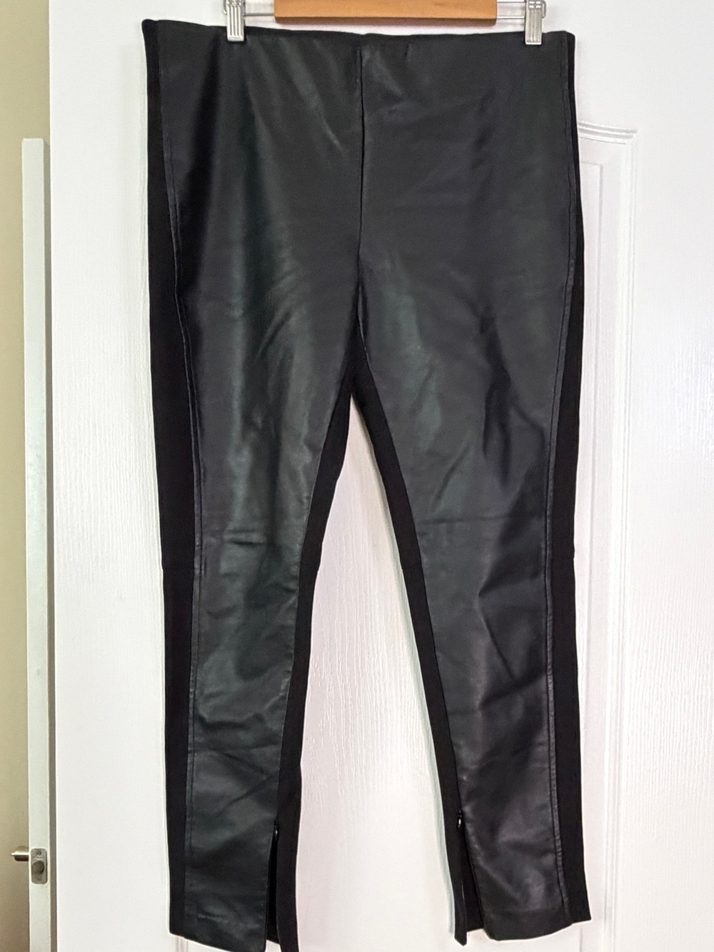 Lauren Ralph Lauren Women's Faux Leather Ponte Pull On Pants Black Size 12
